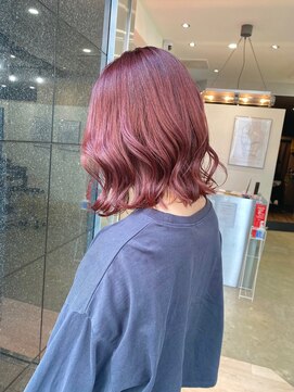 アジールヘア 赤羽駅南口店(agir hair) ピンクパープルカラー切りっぱなしボブ１０代２０代
