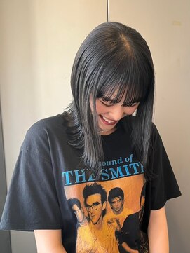 アンバースデー(UNBIRTHDAY) ブルーブラックアッシュグレー/黒髪暗髪ツヤボブ【HIYORI】