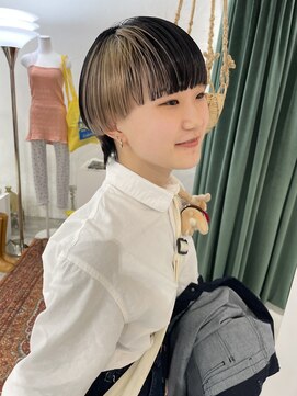 ヘン(hen) 【心斎橋hen】デザインカラー　ハイライト　マッシュウルフ