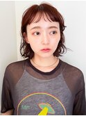 似合わせ小顔ボブ×暖色カラー デザインカラー