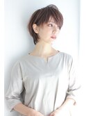 ひし形大人ショートマッシュ♪ヌーディーショコラベージュ