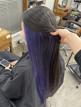 アジールヘア 北千住駅西口店(agir hair) ペールラベンダーインナーイヤリングカラー 北千住