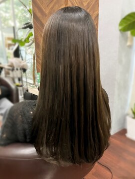 ル レーヴ 和田店(Le reve) ナチュラル縮毛矯正/ロング/ダークブラウン/髪質改善【横井】