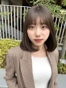 エトワ 新宿(ETOWA) ワンカール　ボブ　韓国ヘア　ミルクティーカラー