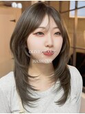 韓国風レイヤーカット/センターパート
