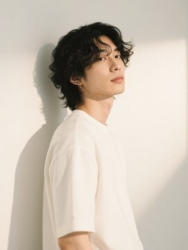 エイチ メンズ(H) パーマニュアンスパーマツーブロックメンズドレッドヘアウルフ