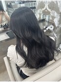 韓国顔まわりレイヤーカットグレージュオリーブベージュブラウン