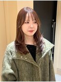 大人可愛いロングレイヤー×マロンブラウン
