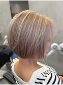 京都西院/ベージュカラー ブリーチ 髪質改善 ダブルカラー