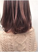 ピンクベージュ_大人かわいい,ボブ,結婚式