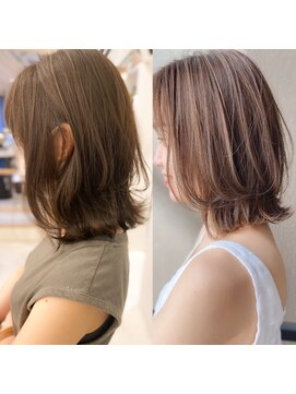 チョビー 銀座(chobii) 道村/外ハネボブ/グレージュ/ローライト/イルミナカラー