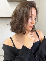 ブラン 梅田(Blanc)&nbsp;【Blanc】ダークアッシュ＿大人ボブパーマ＿かきあげバング side