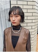 無造作スパイラルパーマショートボブ