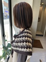 ヘアー アイス ルーチェ(HAIR ICI LUCE) 切りっぱなしボブ アンブレラカラー 酸性ストレート 西田