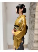 訪問着パーティーヘアアレンジ
