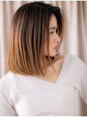 ハイライト艶感ストレート美髪かきあげボブディY川口20代30代