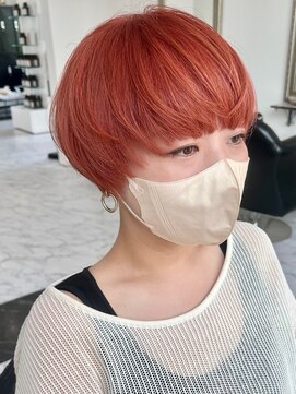 ワク 岡崎店(waku) オレンジ/ダブルカラー/ショート