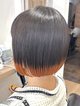 アヤラグランスパ 船橋店(AyaLA GRAN SPA) 【福田隆晃】ミニボブ/裾カラー/アプリコットオレンジ