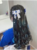 編みカチュハーフツインテール