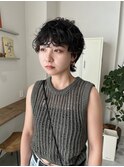 ショートウルフヘアパーマ