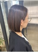 自然になじむ白髪ぼかしボブ