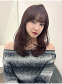 レイヤー/ミディアム/ラベンダーブラウン/ブリーチなし/渋谷