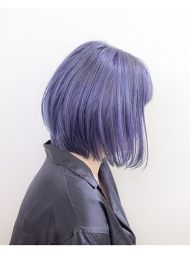エルレ(Elure) ボブ#ブリーチ#ダブルカラー#ブルー#パープル#浜北#三ヶ日#浜松