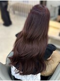 韓国ヘア　ピンクブラウン