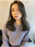 カーキグレージュとロング