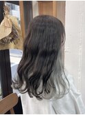 【インナーカラー】ダークグレージュ×ホワイトシルバー♪