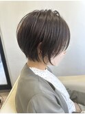 春にオススメショートボブ/くすみベージュ/刈り上げショート