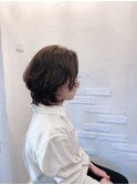 前髪なしウルフパーマスタイル