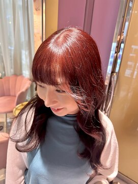 ガルボヘアー 名古屋栄店(garbo hair) #チェリーレッド#レッド#ブリーチなしカラー#名古屋#栄