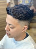 メッシュ感◎カッチリビジネスヘアスキンフェード七三