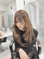 ロムーク 表参道(LOMKH)&nbsp;外ハネボブからエクステでイメチェンレイヤー×ブラウンベージュ