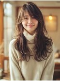 ☆オリーブグレーココアベージュ小顔クラゲヘアー/黒髪/髪質改善