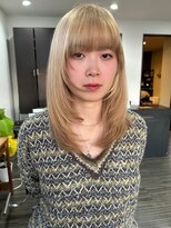 ヘアメイク エイト キリシマ(hair make No.8 kirishima)&nbsp;ミルクティーベージュ+顔まわりレイヤー