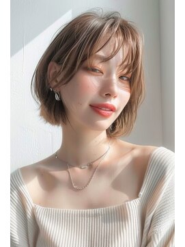 ラナ 新宿(lana) ボブ/シースルーバング/ブラウン/【lana hair新宿】