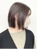 【松戸　松田】切りっぱなしボブ　グレージュ　前髪あり