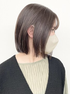 モリオフロムロンドン 松戸店(Morio from London) 【松戸　松田】切りっぱなしボブ　グレージュ　前髪あり