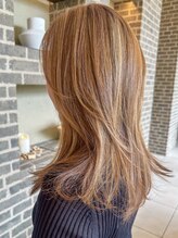 トップヘアーラウンジ 知立(TOP HAIR Lounge)&nbsp;知立白髪ぼかしハイライトアプリコットブラウンレイヤー40代50代