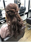 編み込みハーフアップ♪