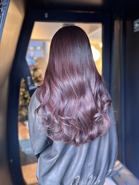 アオ(ao.) ブリーチなしピンク顔まわりレイヤー韓国前髪あり