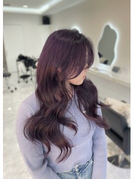 サジャ バイ エレン(SAJA by Ellen) ダークパープル[韓国ヘアー/ワンホンレイヤー/ハッシュカット]