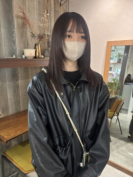 アルク(alku) 顔まわりレイヤーロングヘアブリーチなしカラー