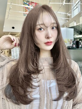 ミンクス渋谷スマートサロン(MINX shibuya smart salon) 韓国風ロングレイヤーココアベージュくすみベージュ
