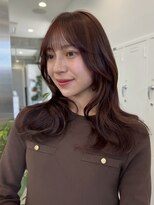 サンク 原宿 表参道(cinq)&nbsp;原宿オリーブブラウン韓国顔周りレイヤーカットブリーチカラー