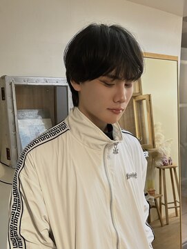 エクテ(ecouter) ジェンダーレスシースルーバング黒髪メンズウルフ