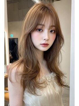 ケシキ 表参道 原宿(kesiki.) ミディアムレイヤー顔周りレイヤーハッシュカット韓国へア