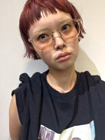 ヴヴ(Bub)&nbsp;ピンクレッド ダブルカラー ハイトーン デザインカット